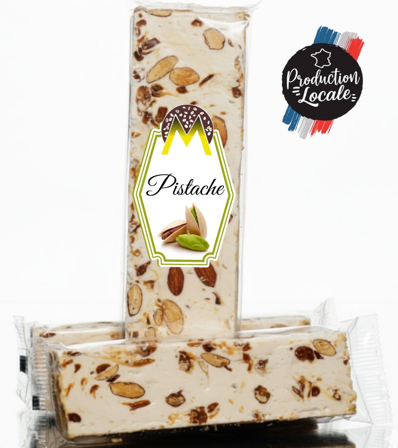 Nougat Tendre Saveur Pistache en barre